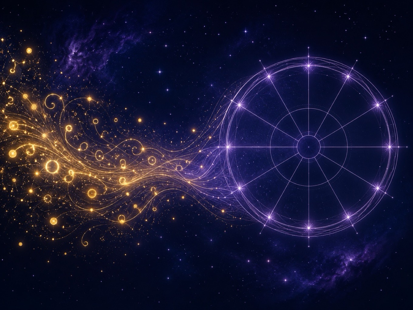 Birth date and numerology chart motif connecting repeating numbers to a personal Life Path number