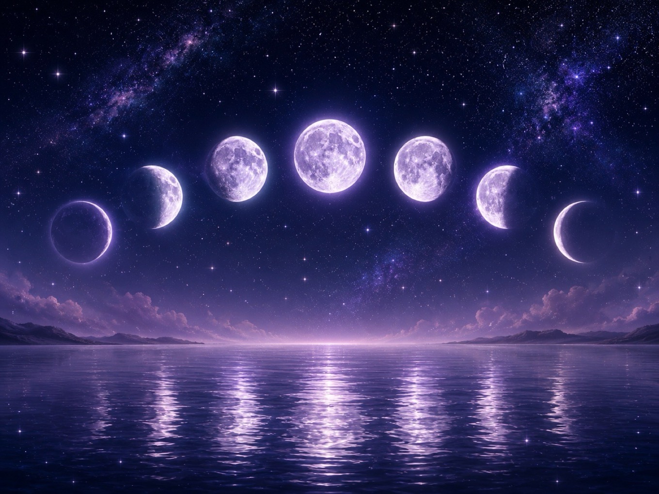 Moon phases illustrating the emotional, ever-changing nature of the Moon sign