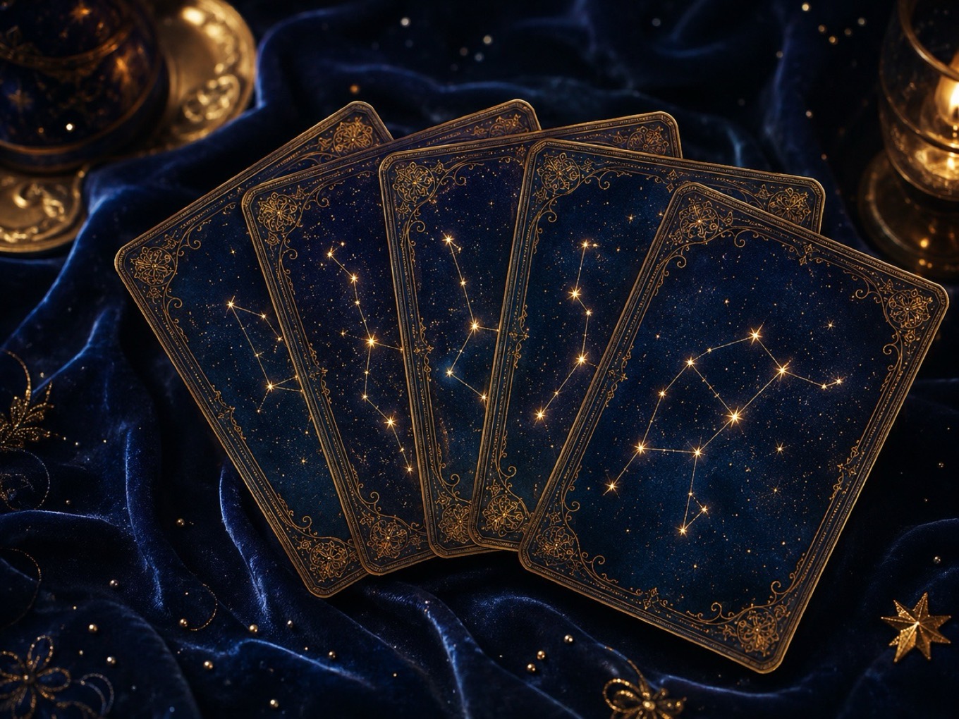 A set of illustrated zodiac sign cards representing what each sign needs in a relationship