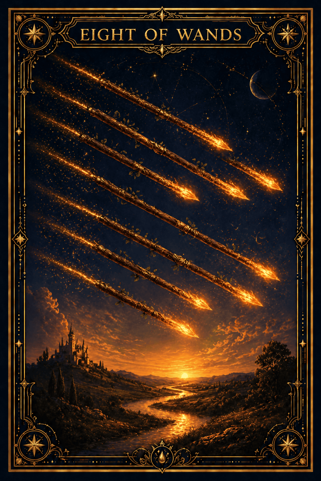 Eight of Wands tarot card