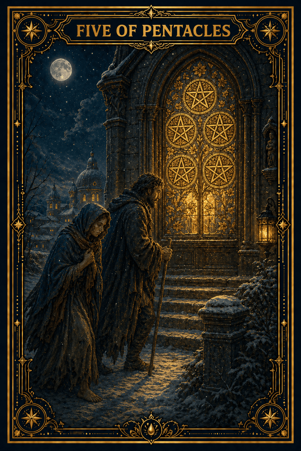 Five of Pentacles tarot card