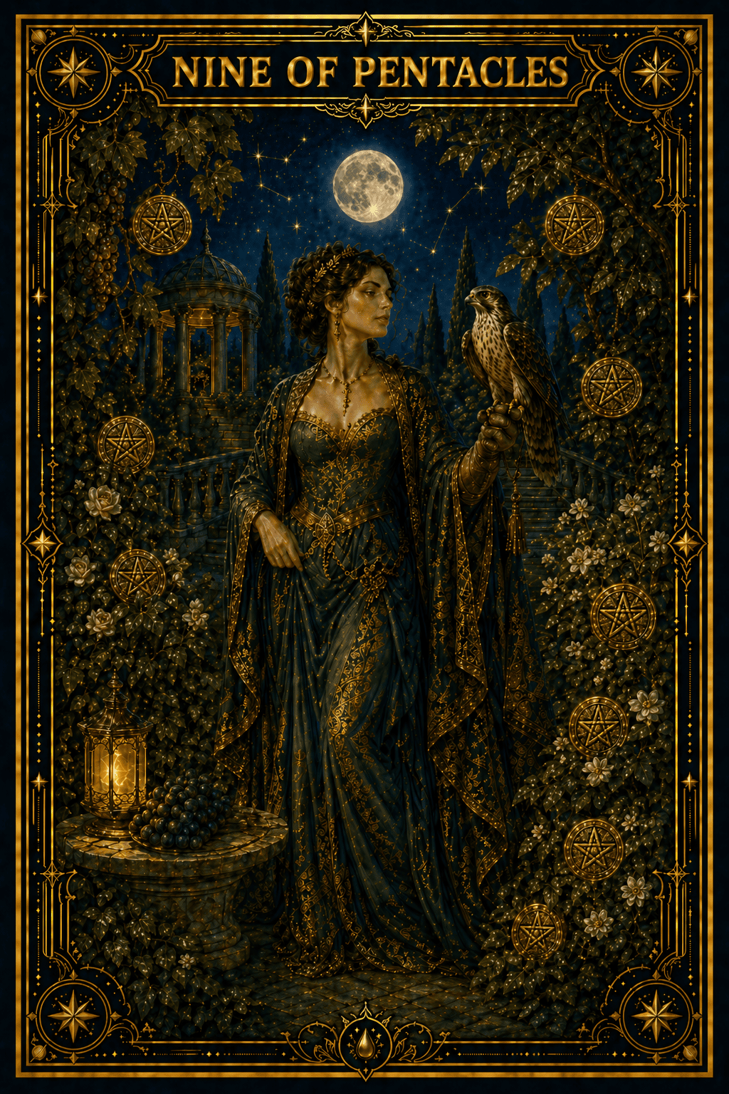 Nine of Pentacles tarot card