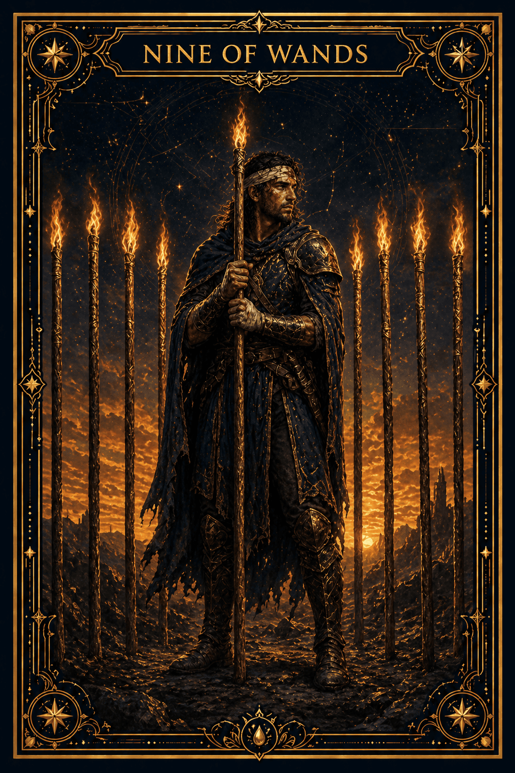 Nine of Wands tarot card