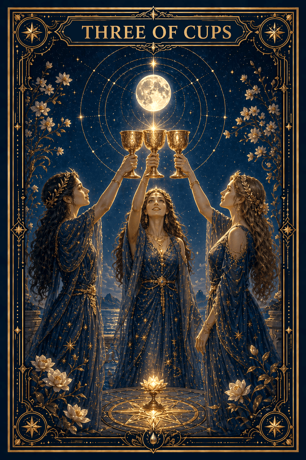 Three of Cups tarot card