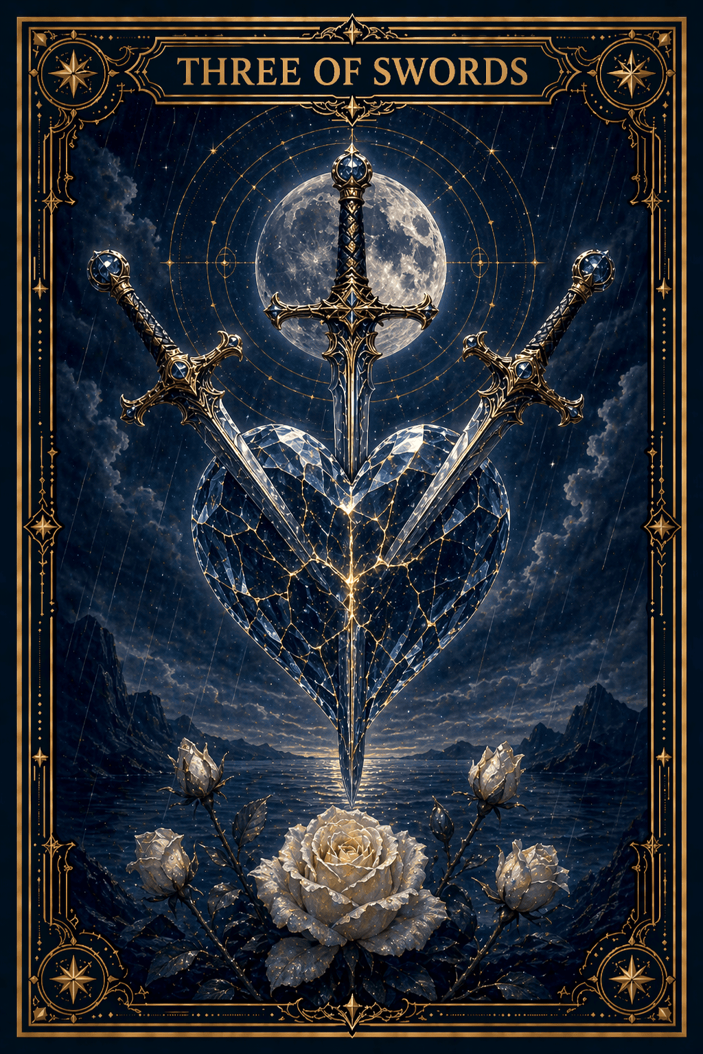 Three of Swords tarot card