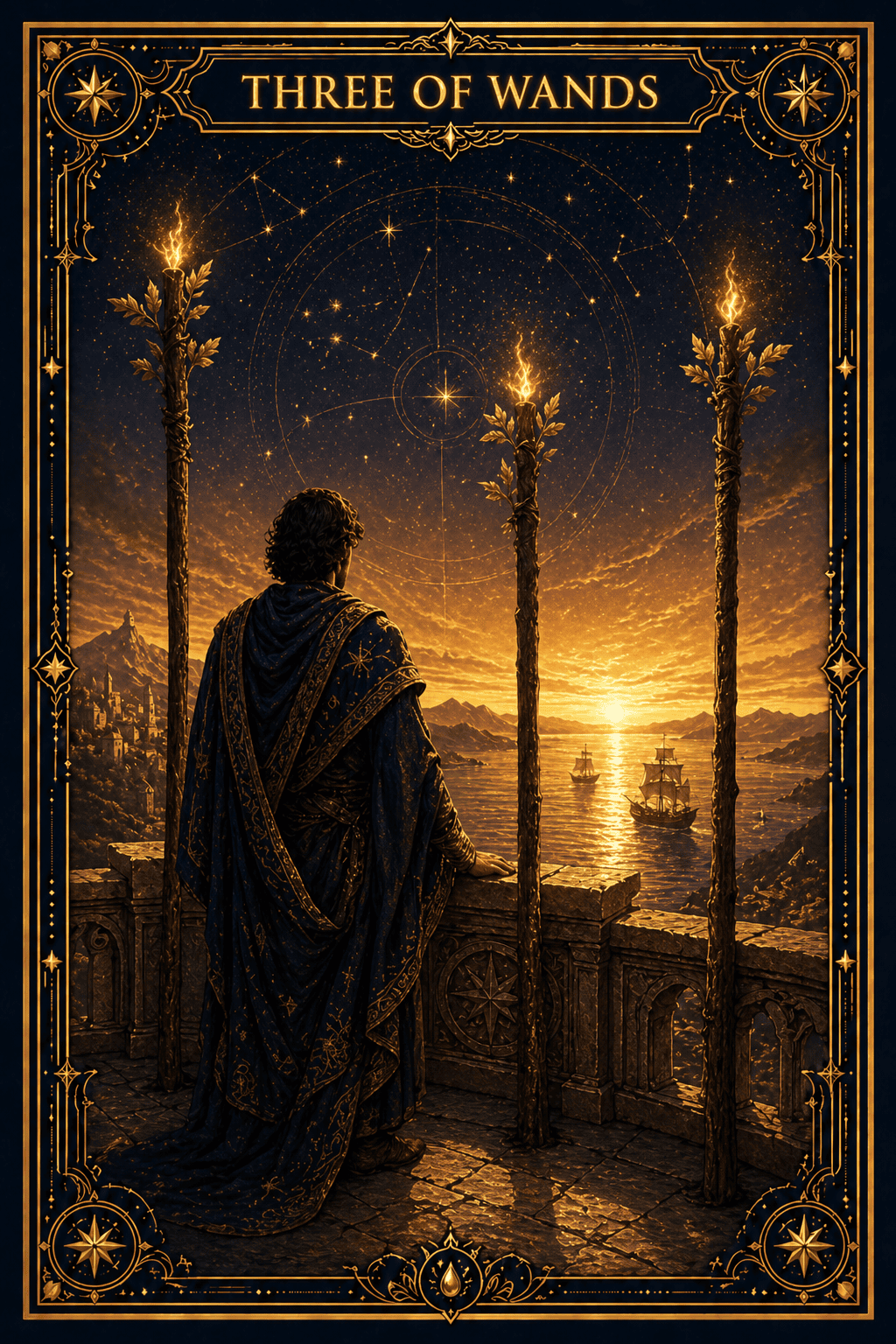 Three of Wands tarot card